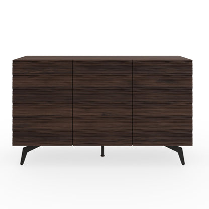 GFW Bantham Large Sideboard For Living Room. Modern Wooden Sideboard With Textured Finish, Walnut, H72.cm x W106cm x D39cm