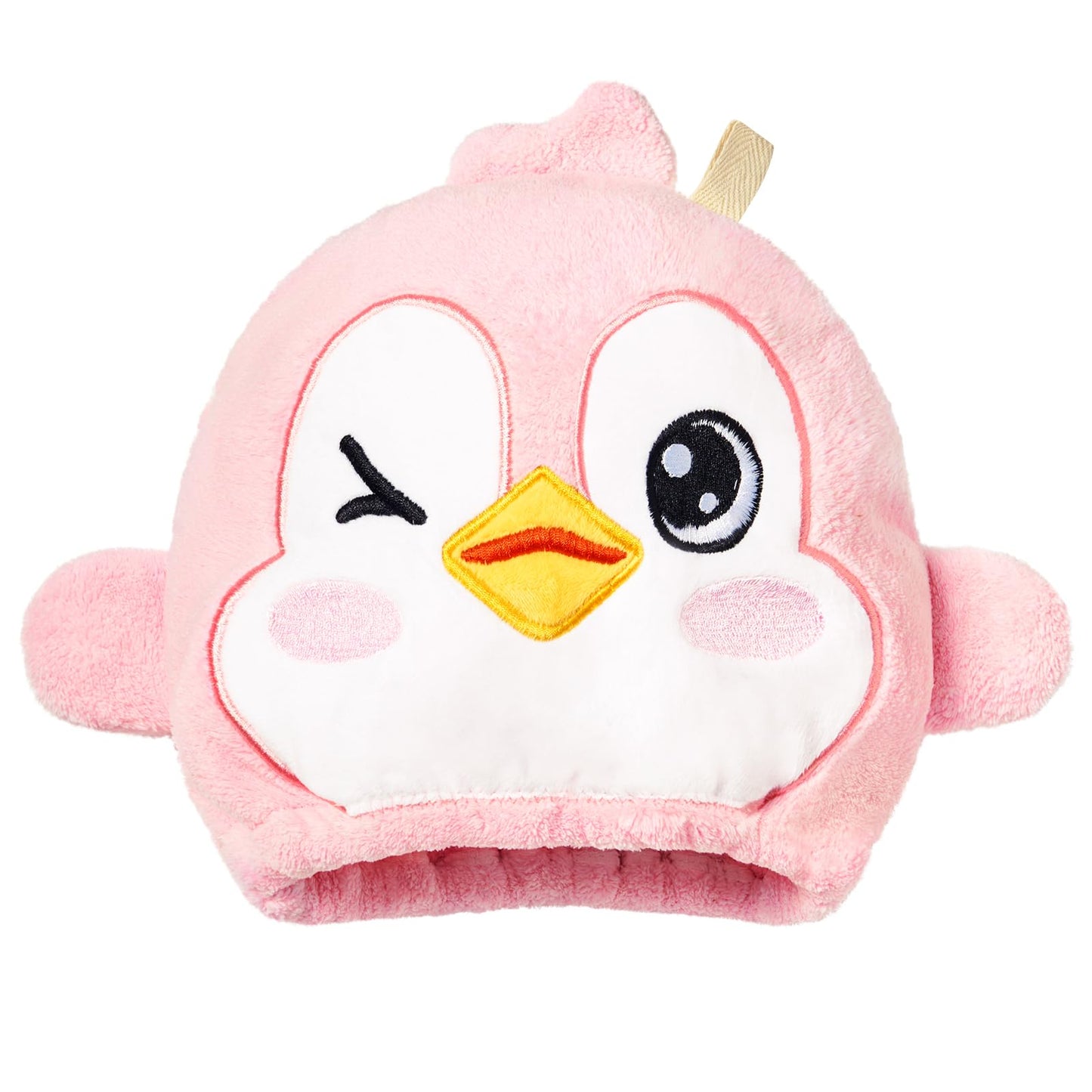 WAWSAM Kids Hair Towel Wrap Penguin, Microfibre Hair Turban Towel for Girls Boys, Fast Drying Hair Wrap with Button