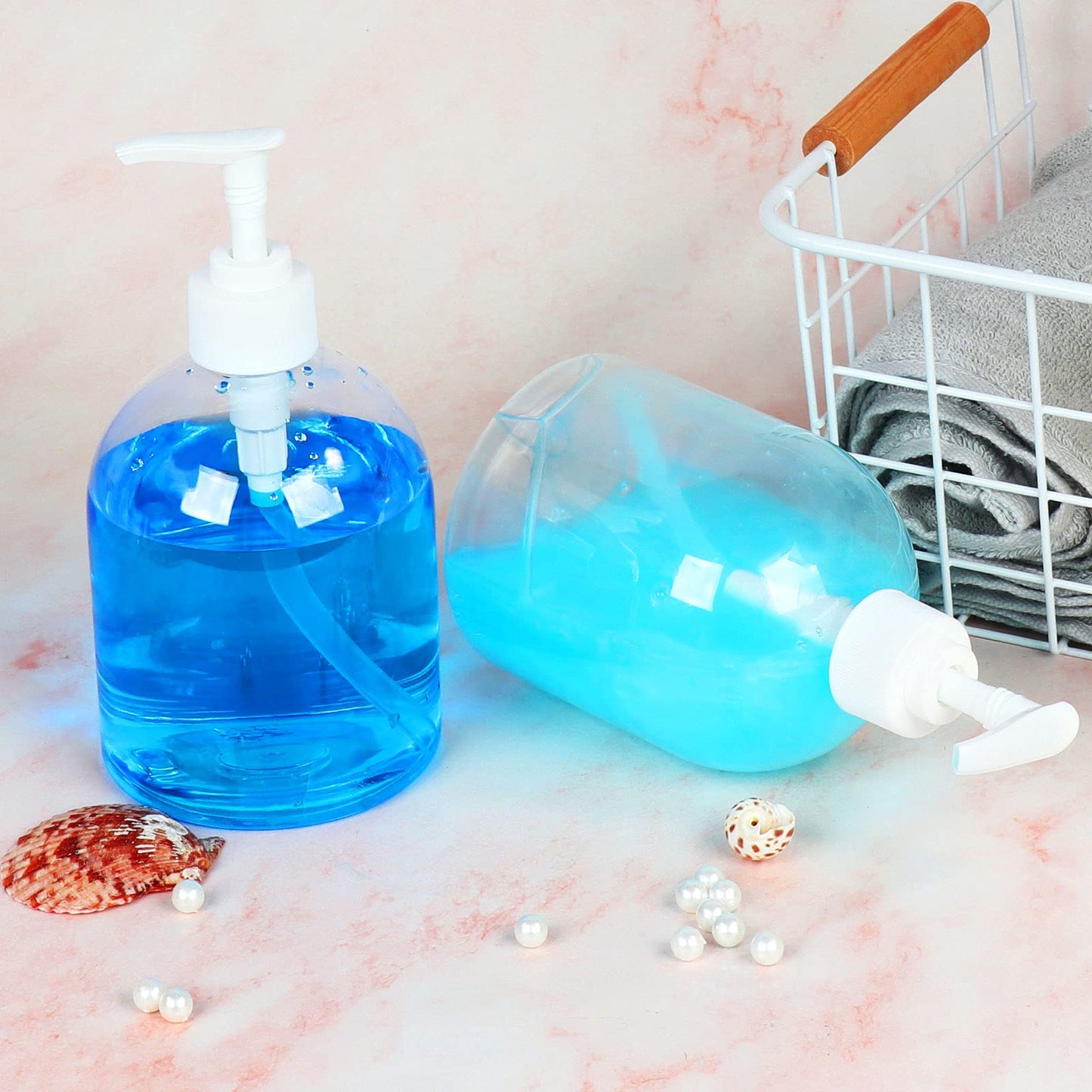 Yishik 16oz Clear Empty Plastic Shampoo Pump Bottles 3 Pack