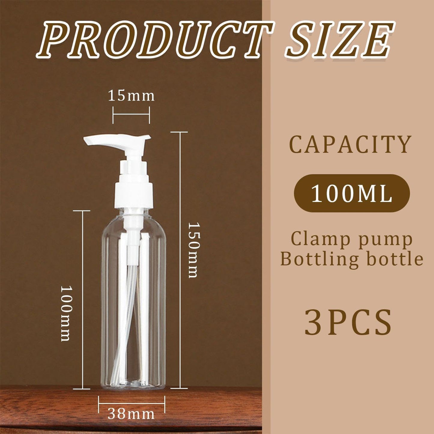 3 Pcs Lotion Bottles, Portable Lotion Dispensing Bottles, 100Ml Pump Dispenser, Mini Soap Dispenser, Press To Dispense Pump Bottle