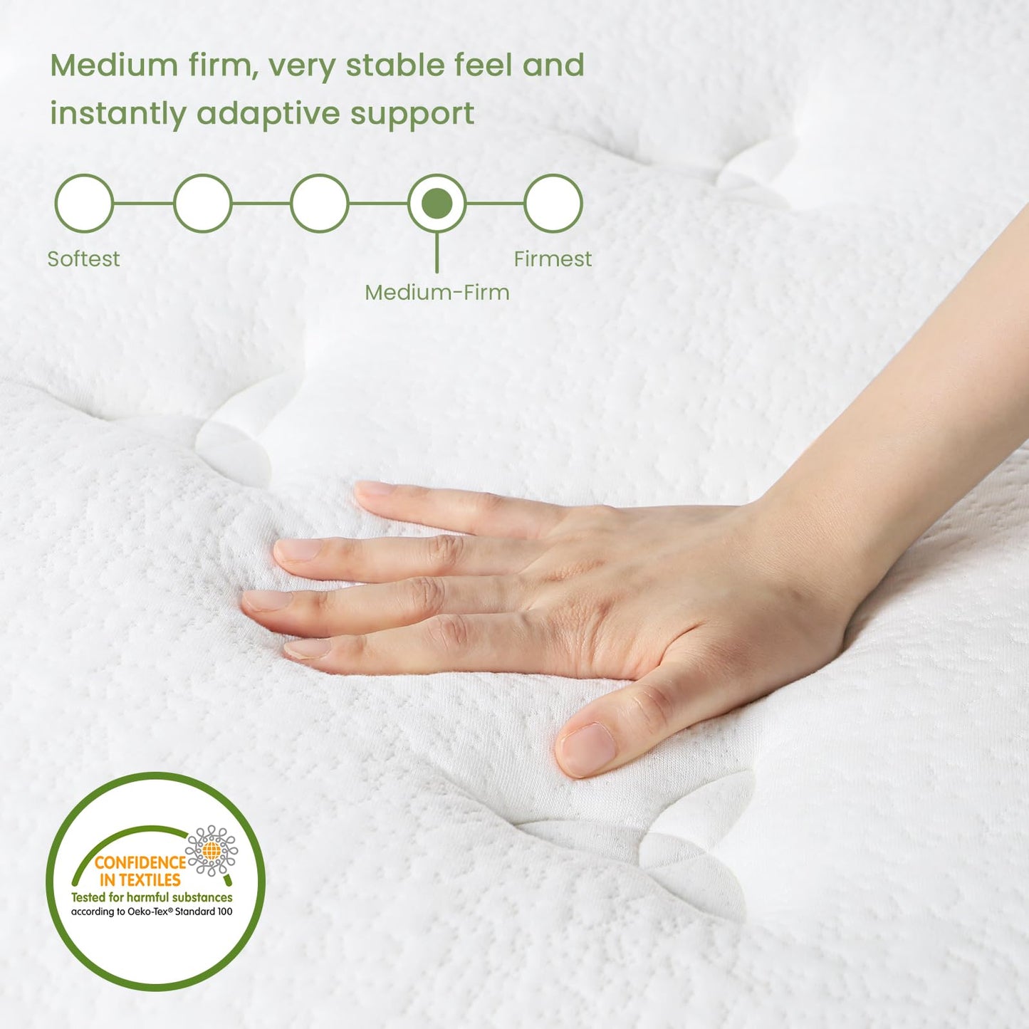 Uliyati Single Mattress Memory Foam Pocket Sprung Mattress, 90x190x25cm