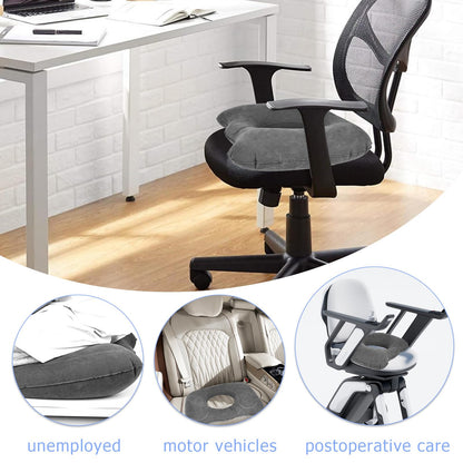 YHNDECO Orthopaedic Inflatable Seat Cushion, Hemorrhoid Seat Cushion, Ergonomic Coccyx Cushion for Wheelchairs, Office Chair, Anti-Hemorrhoids Grey