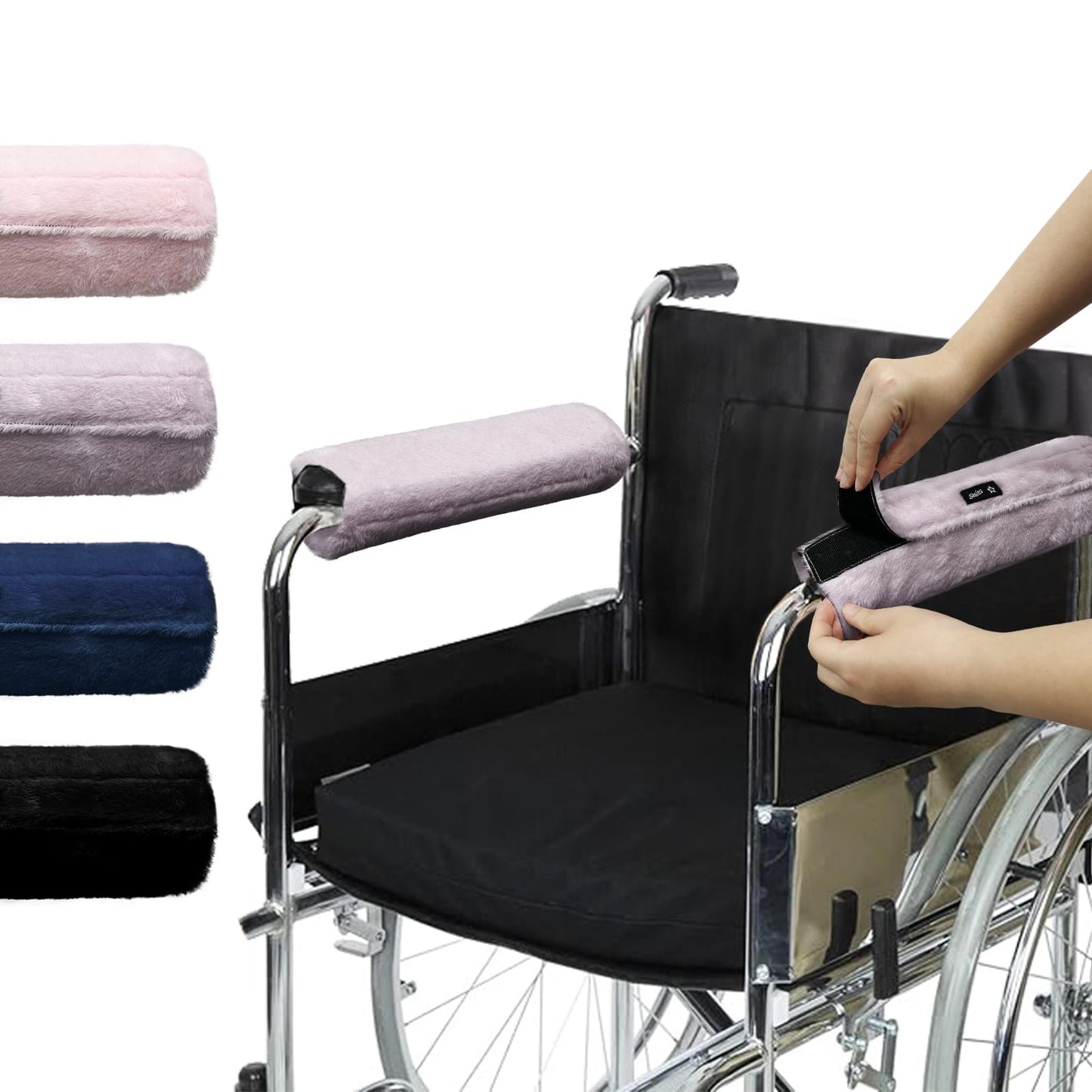 SPRING SEAON Wheelchair Armrest Pads Covers Fuzzy Desk Chair Arm Pads Soft