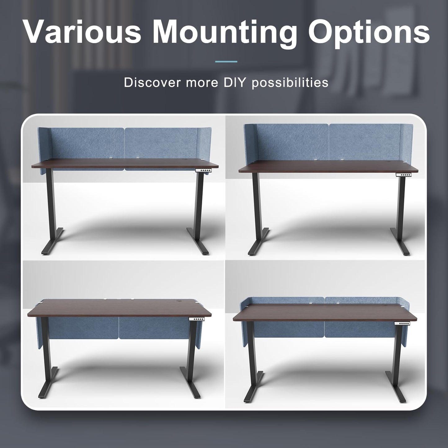 Desk Privacy Panel,2PCS,2-in-1 Soundproofing for Office,School & Home(Blue)