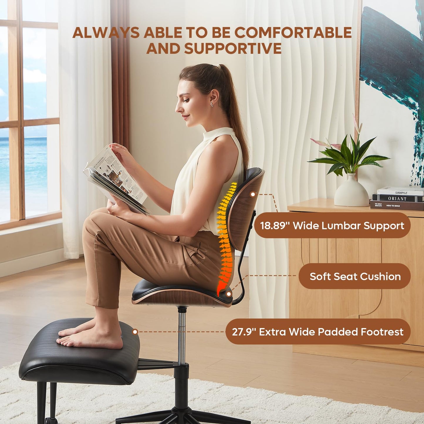 Bestier Cross Legged Office Chair, Criss Cross Chair with Adjustable Arms, 135° Reclining Velet Executive Chair with Wheels