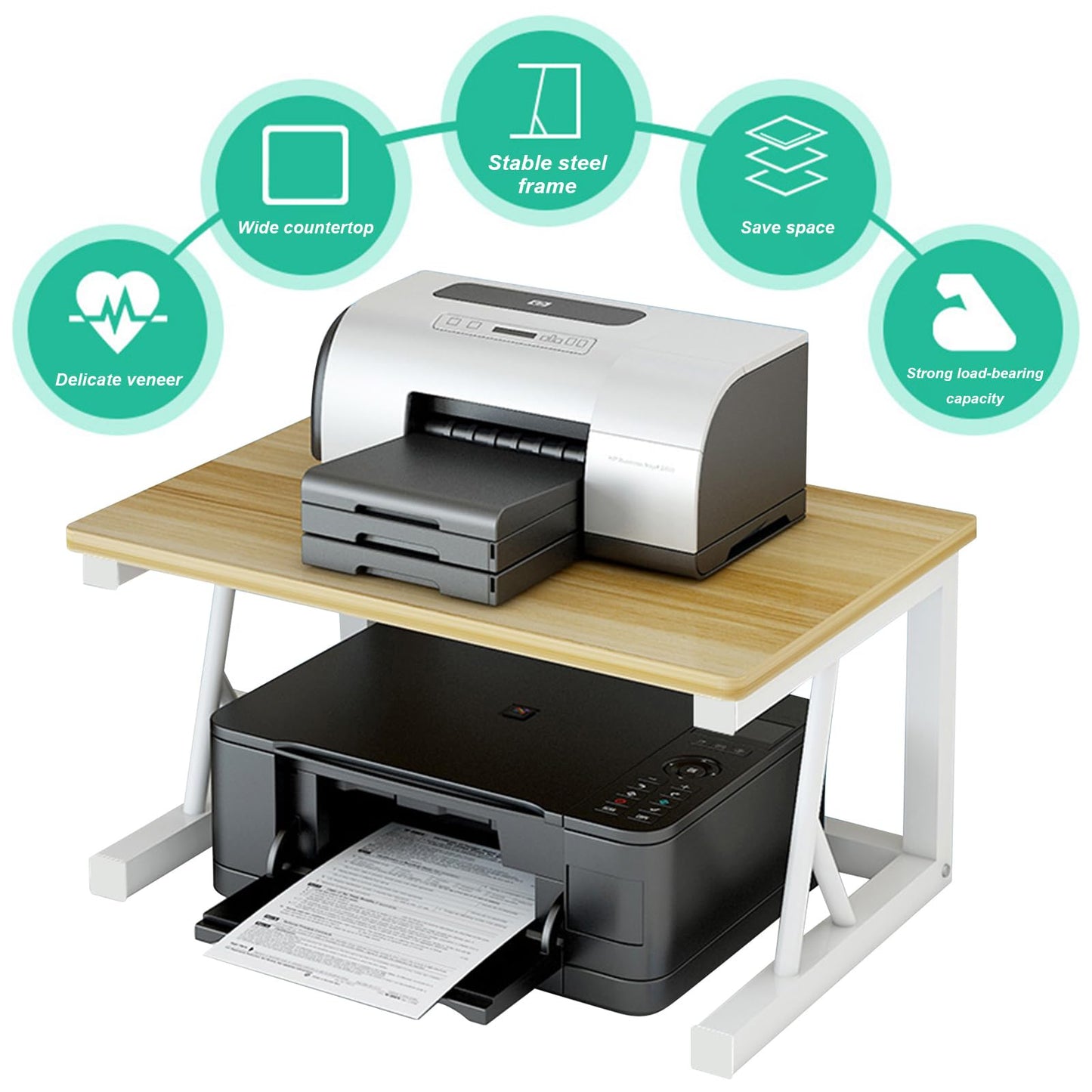 Desktop Printer Stand Holder,2 Tier Multi- Purpose Desk Organizer Storage