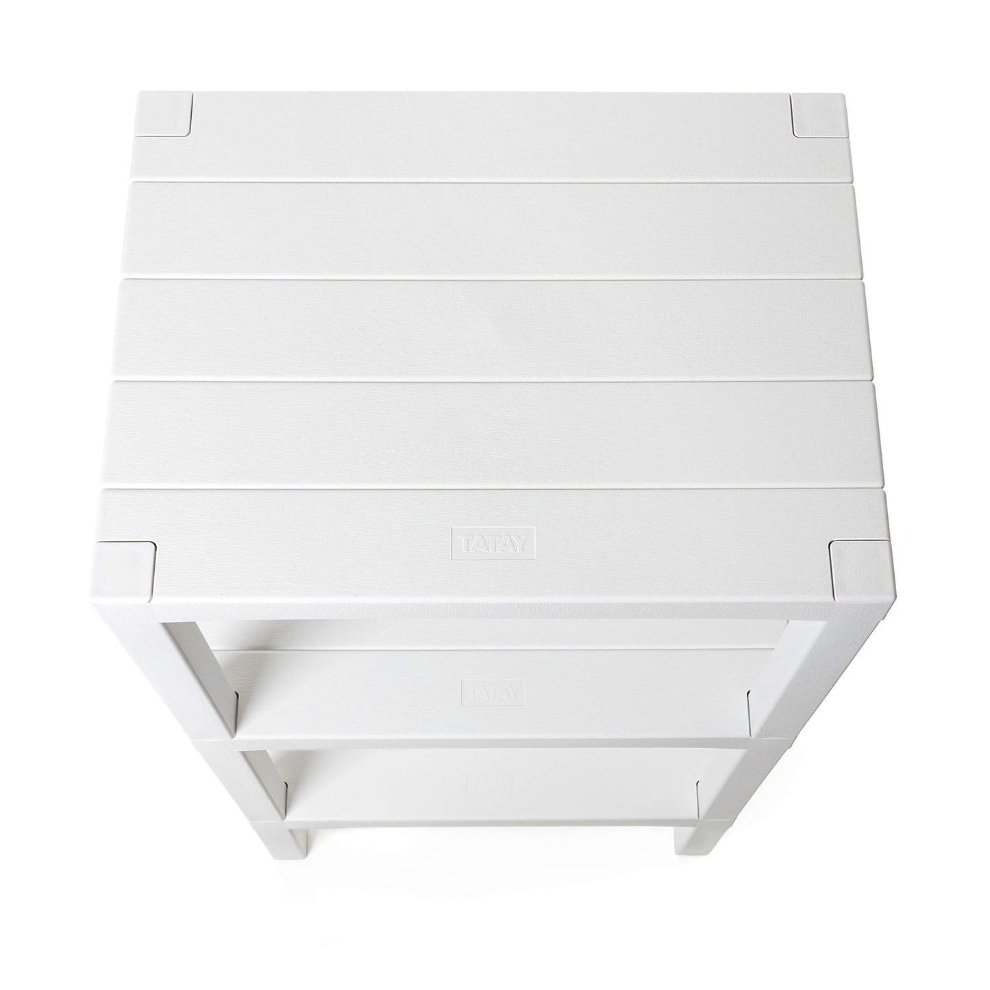 Tatay Lombok Shelf, 3 Shelves, Polypropylene, BPA Free, Wood effect, Non-Slip Bumpers, Max 10KG by Shelf, Easy Assembly, Measure 38x29x73.5 cm. White