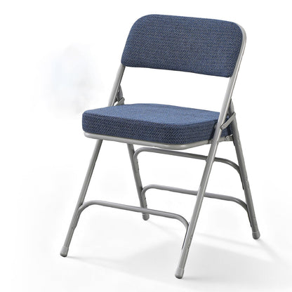 BOOSDEN Blue Padded Folding Chair with Fabric Cushion, Single Folded Chairs