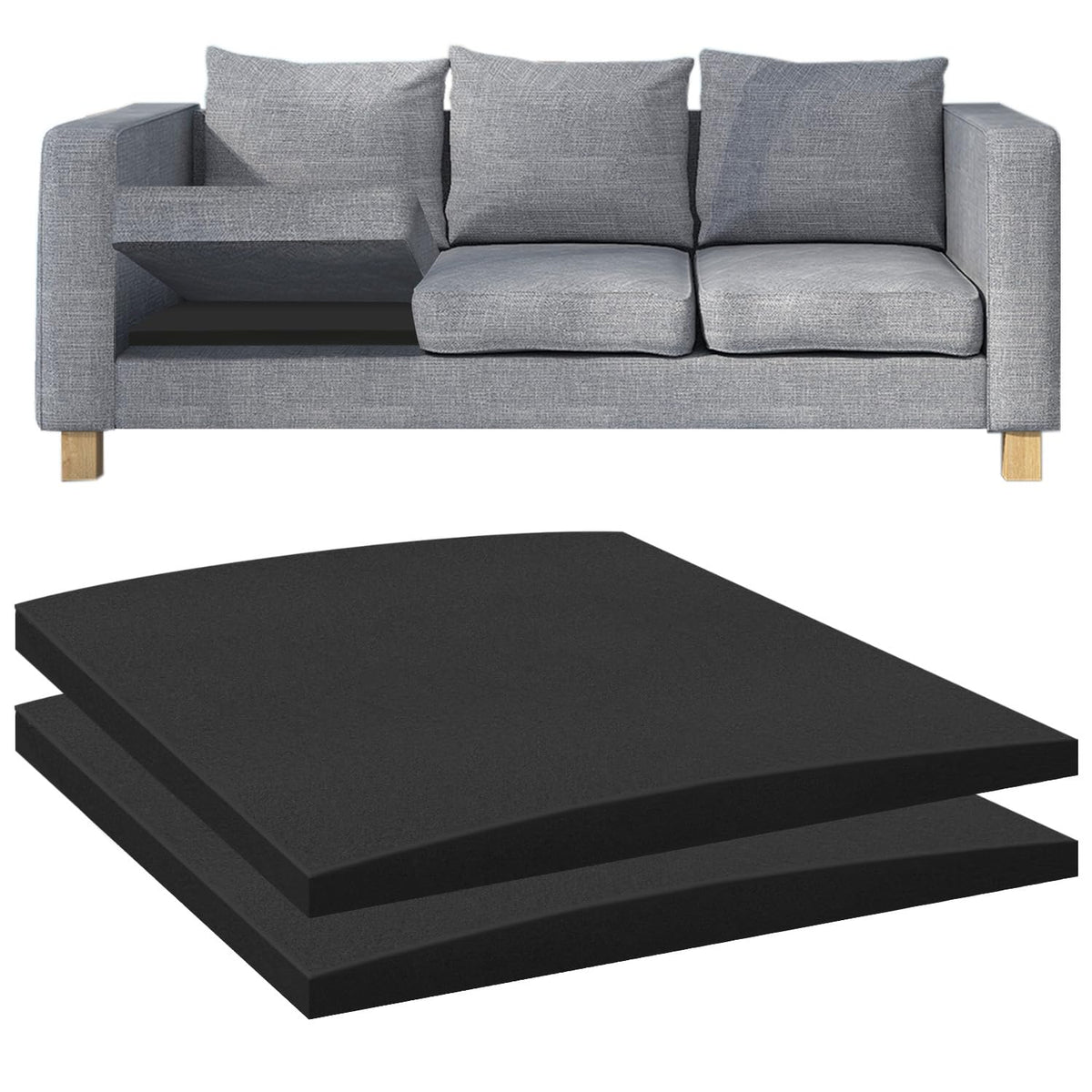 Duscdesp 50×50cm Sofa Support Boards,Sofa Bed Support Cushion Sofa Saver,Cushion Sag Repair for Corner Sofa Sofa Bed Couches Settee Black & 2 Pcs