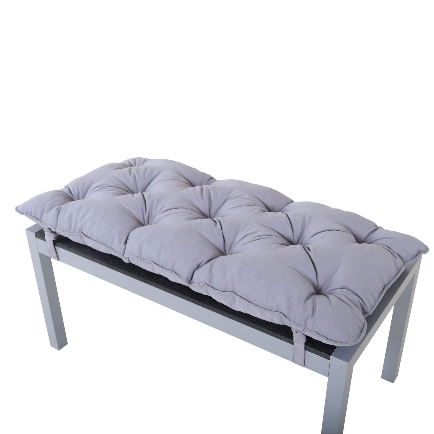 Chicreat Aluminium Bench with Polywood Surface and Cushion, Silver and Black, 100 x 50 x 45cm