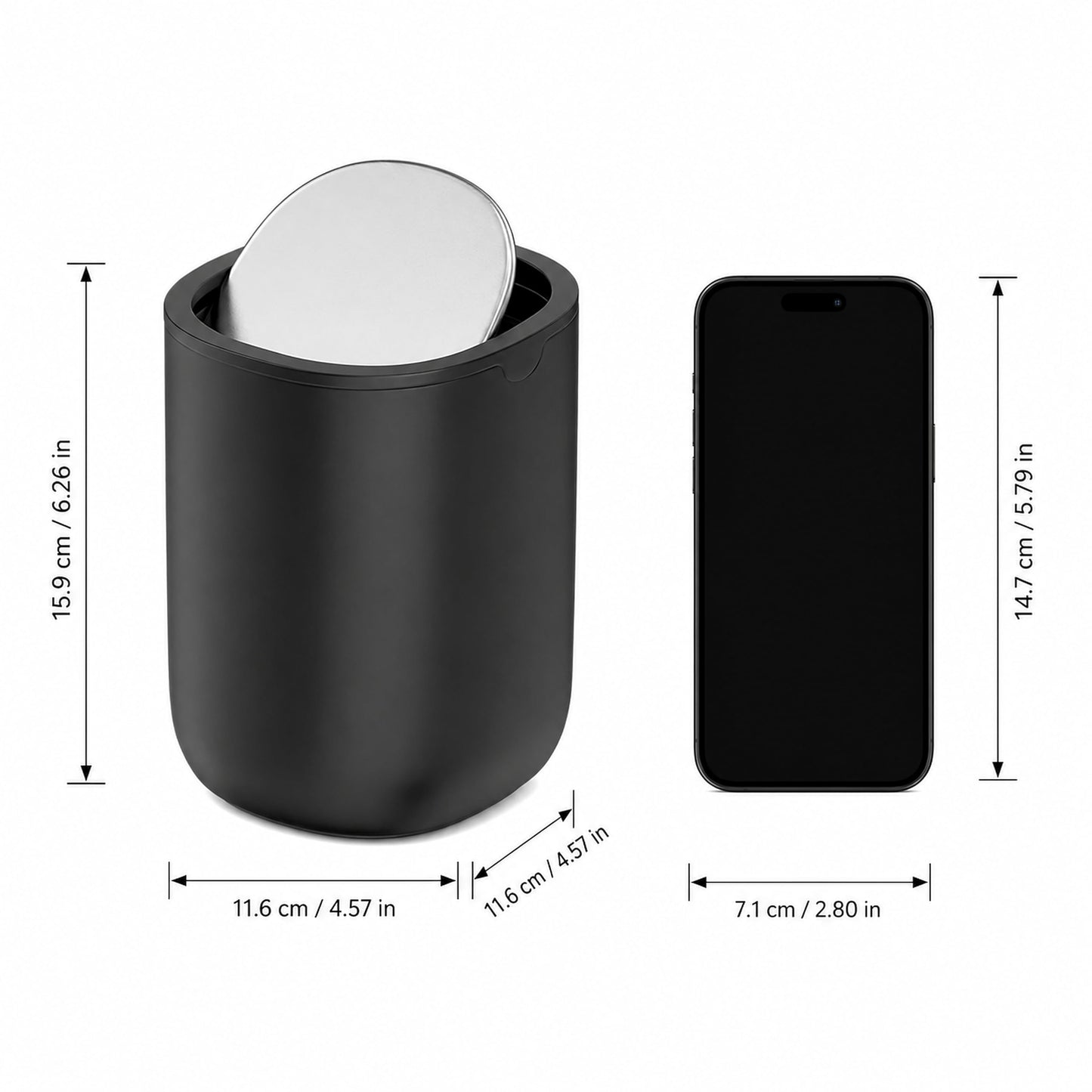 EverGrove Mini Table Bin,Desktop Trash Can