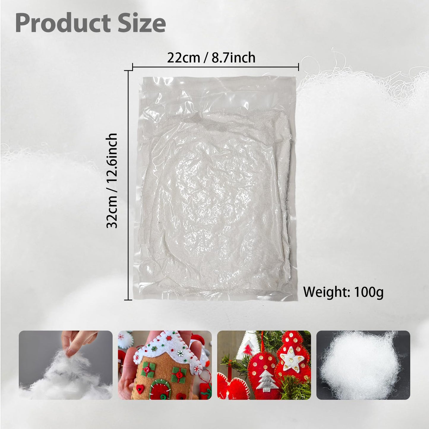 Jtnohx Toy Stuffing,50g Stuffing for Crafts, Bean Bag Filling, Polyester Fiberfill for Stuffed Animals, Crochet,Cushion, Pillow