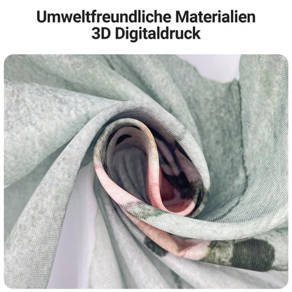 Lerores Shower Curtain, 120 x 200 cm, Sage Green Flower, Weighted Hem, Anti-Mould, Water-Repellent