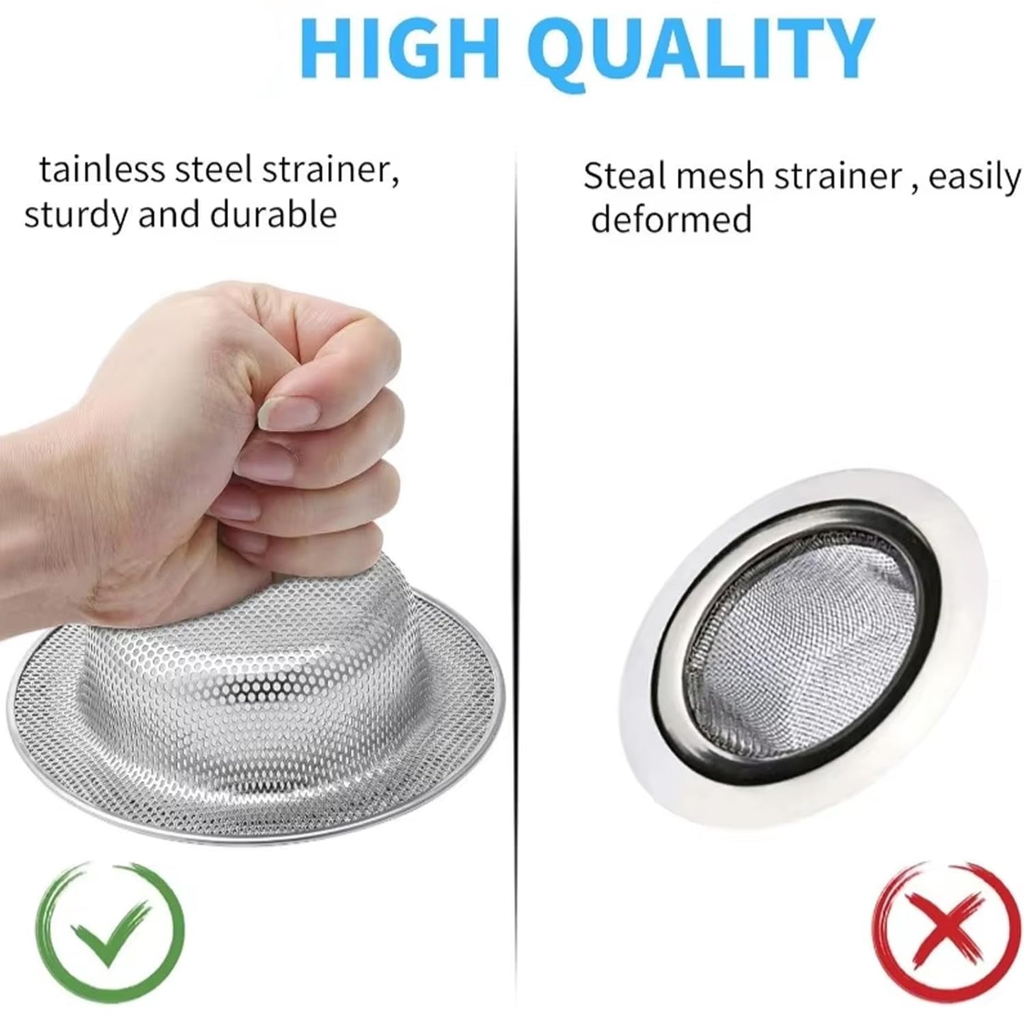 1 Piece Sink Strainer Kitchen Sink Strainer for Sink - Sink Drain Strainer Clog Protection Sink Strainer with Handle