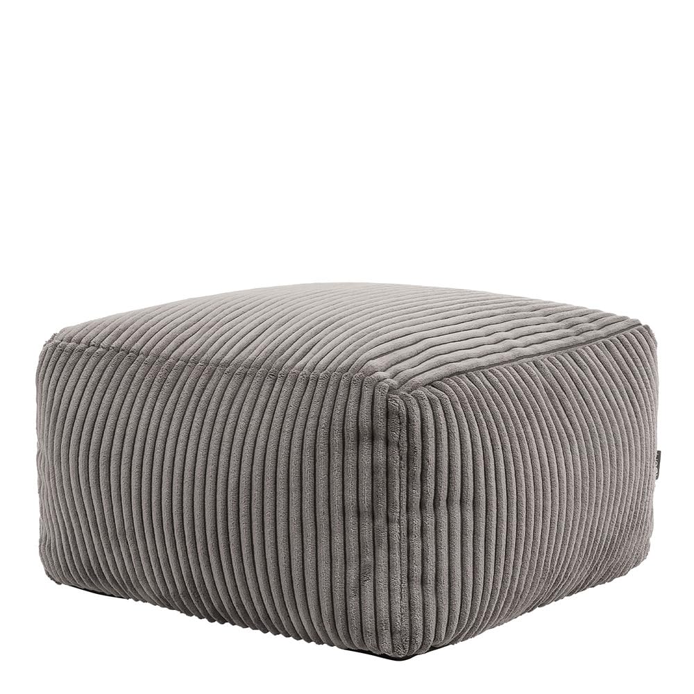 icon Amara Small Cord Bean Bag Footstool with Filling Included, Grey