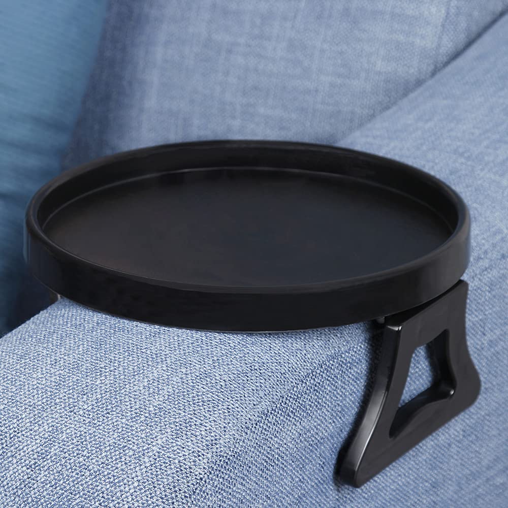 Sofa Arm Table Clip-On Tray for Drinks, Remote & Phone Holder