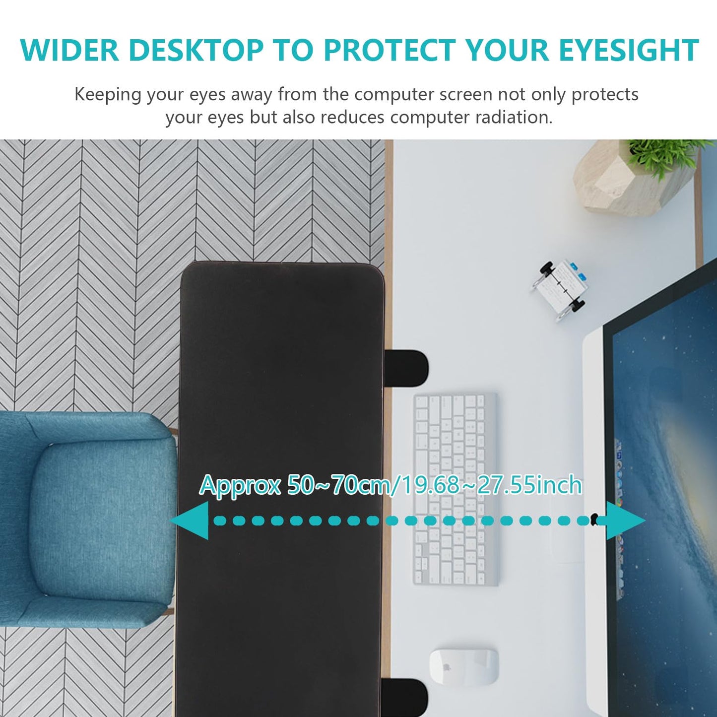 awagas Ergonomics Desk Extender Tray, 65cm x 25cm Keyboard Tray