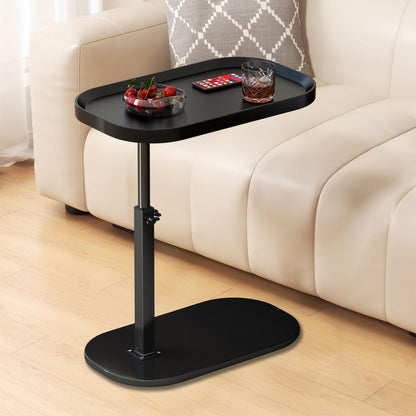 liameya C Shaped Side Table Adjustable Height, 360°Swivel Sofa Table that Slide Under, Modern Small Coffee Table for Couch/Bed/Bathtub