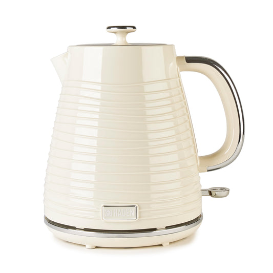 Haden Devon Cream Electric Fast Boil Kettle - 1.7L Capacity, BPA-Free, Auto-shutoff & Boil-Dry Protection