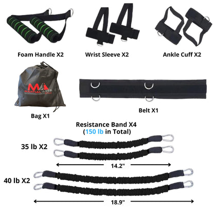 Boxing Bands, Boxing Resistance Bands, Full Body Resistance Band, MMA Training Equipment, Boxing Equipment, Punching Bands, 150 lbs Bands For Home