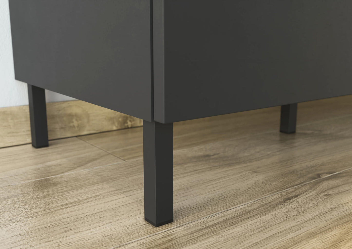 Germania Lowboard 1472-549 GW-CALIFORNIA, in graphite/Navarra oak repro, with self-closing drawers, 164 x 47 x 47 cm (WxHxD)