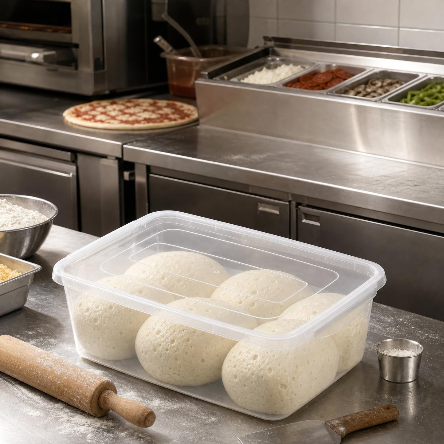 Parlynies 4-Pack Proofing Container with 14 L Capacity, Dough Rising Box