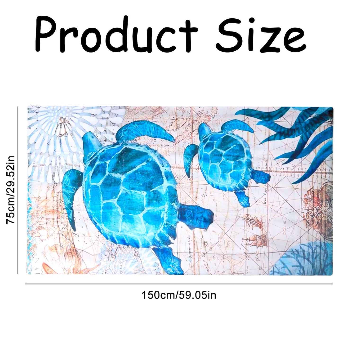 Bojueshaw Large Microfiber Beach Towels,Turtle Pattern Beach Towels,Lightweight Quick Dry Bath Towel for Swimming,Beach,Holiday,Travel