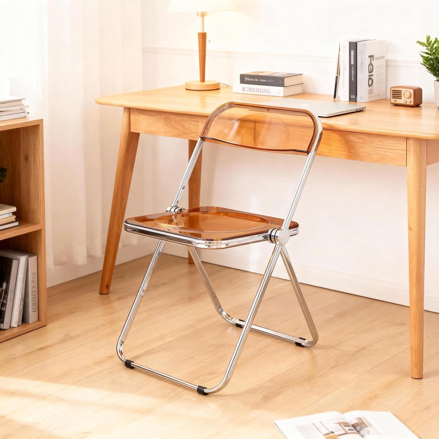 TAO ONE Acrylic Folding Chair Clear Morden Chrome Chair-Tawny