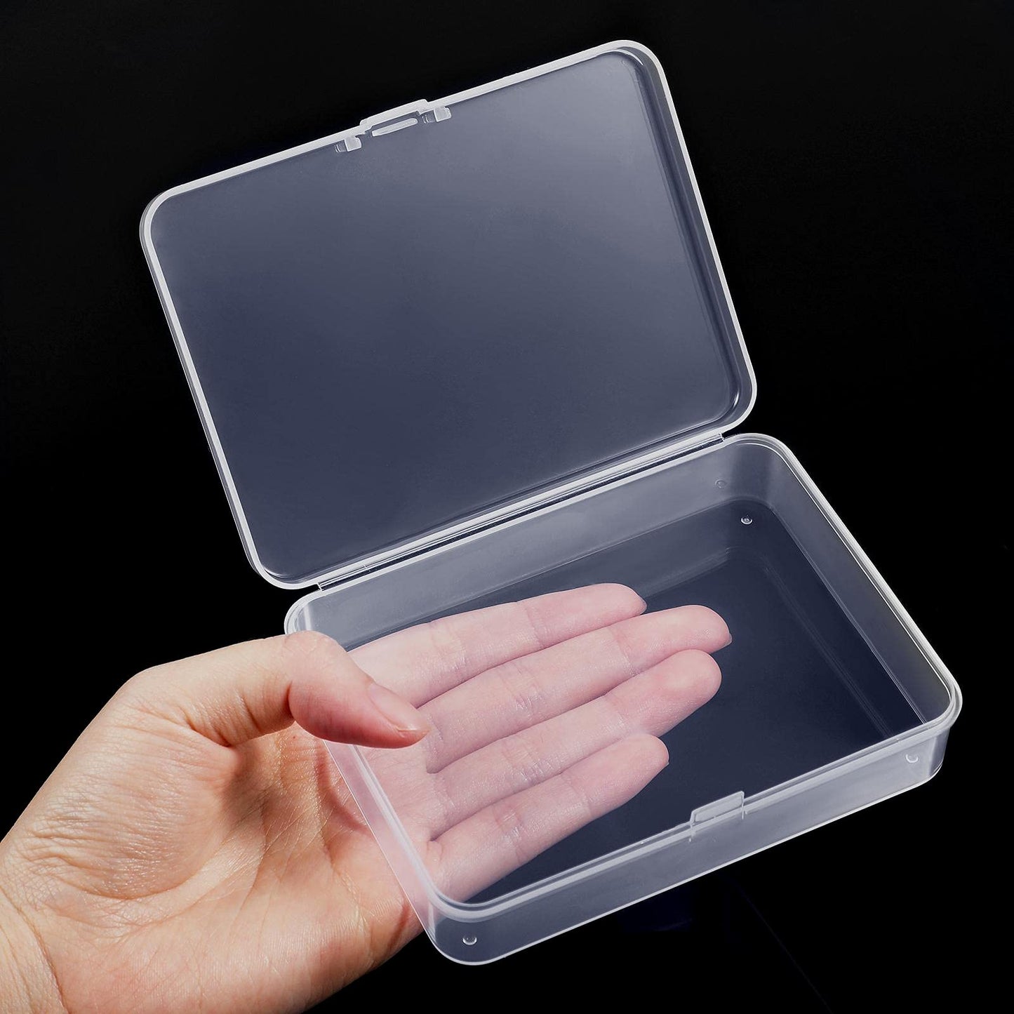 Jetec 6 Pieces Small Clear Plastic Storage Box,4.5 X 3.3 X 1.2 Inch