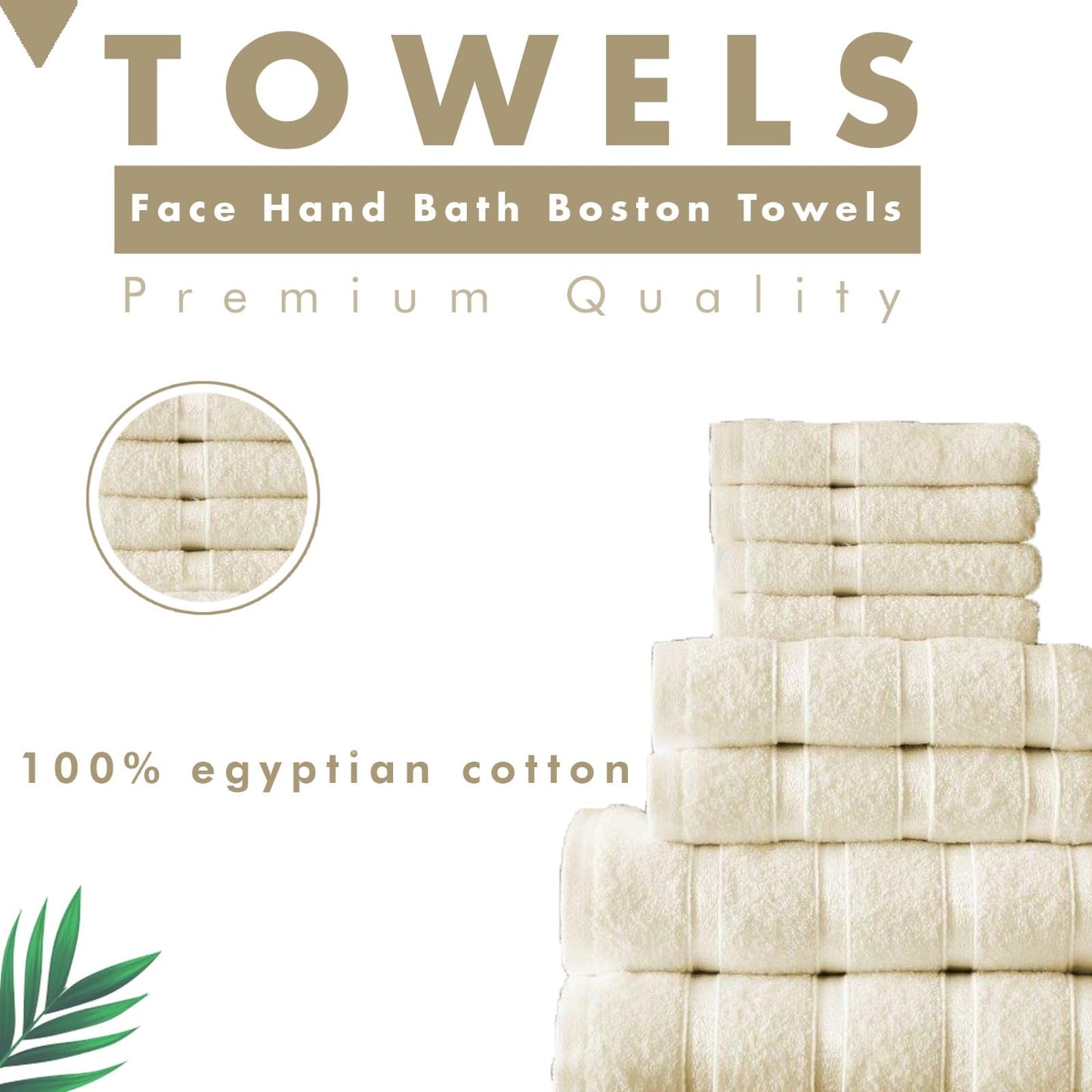 FAIRWAYUK 8-Piece Towels Bale Set for Bathroom, Ultra Soft Premium Quality Water Absorbent Towel Gift Sets, 100% Egyptian Cotton