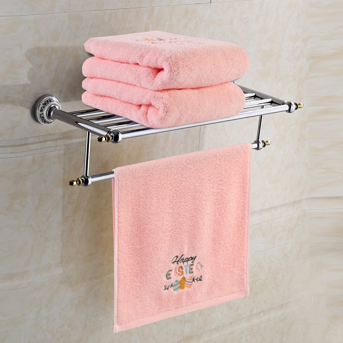 Quera 2 Pack Easter Hand Towels 100% Cotton Embroidered Premium Luxury Decor Bathroom Decorative Dish Towels Set for Drying, Cleaning, Cooking
