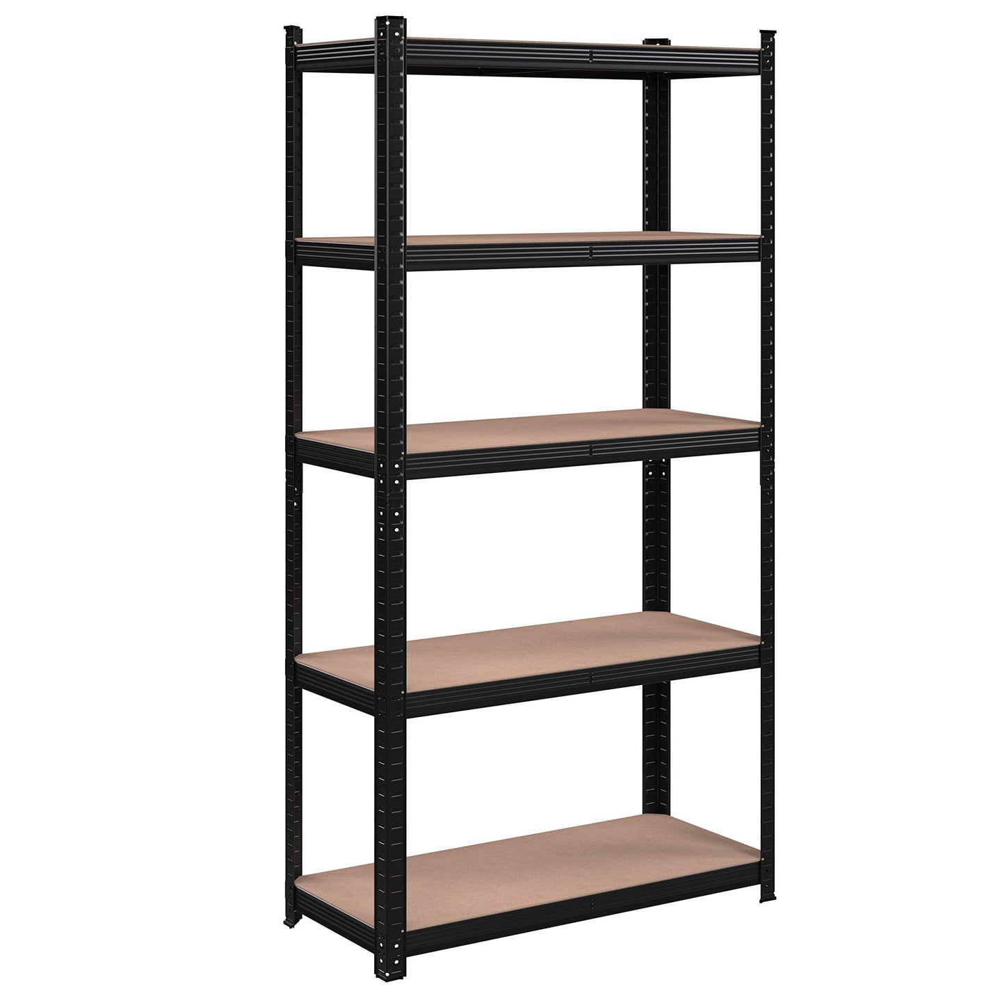 SONGMICS 5-Tier Shelving Unit, Steel Shelving Unit for Storage, Tool-Free Assembly, for Garage, Shed, Load Capacity 875 kg, 40 x 90 x 180 cm, Black