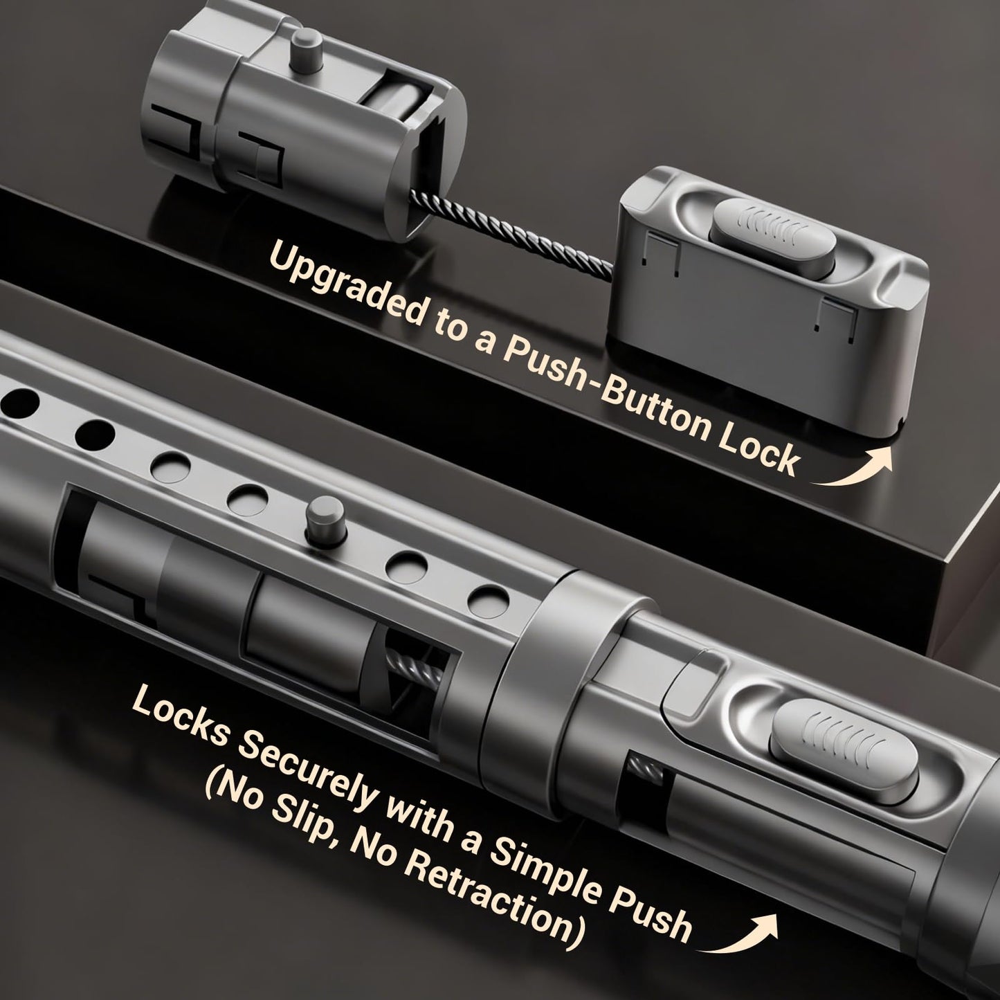 Heavy Duty Tension Pole, Extendable Curtain Rod No Drill - Telescopic Adjustable Rods for Window or Door, 70cm- 120cm