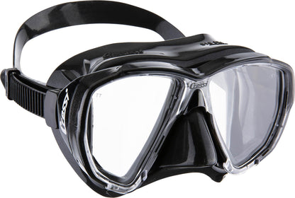 CRESSI Big Eyes+Alpha Ultra Dry Combo Black/Black - Combo Set Mask + Snorkel UD for Diving and Snorkelling, Black/Black, One Size, Adults