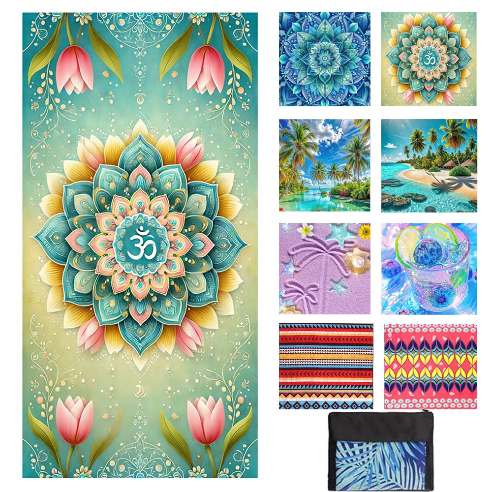 JAODFK Microfibre Beach Towel 71"X32" Quick Dry Lightweight Sand Free Extra Large Thin Towels Travel Essentials For Adults Womens Swim Bath