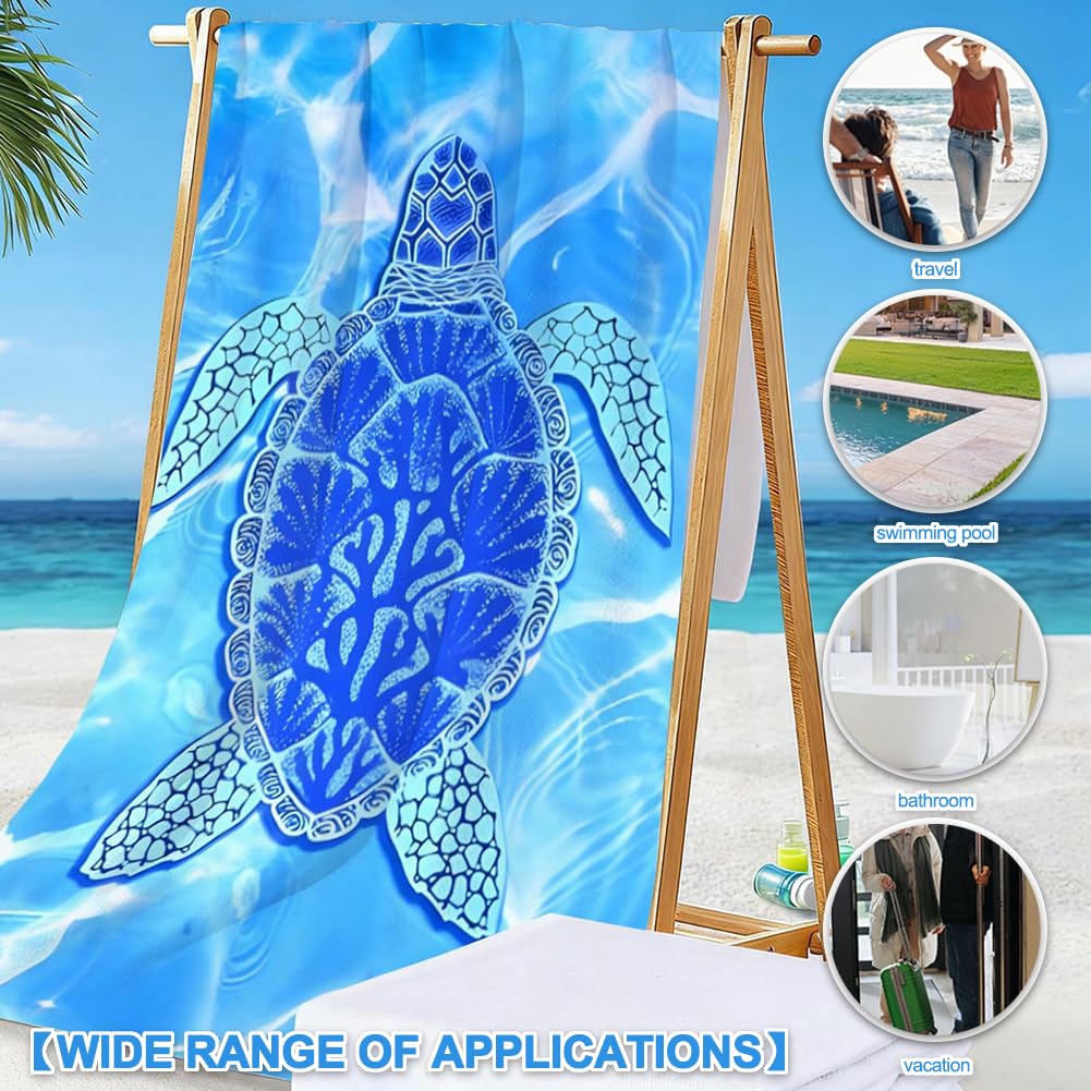 HAJXXMM Microfibre Beach Towels for Adults, 180 × 90 cm Quick Dry Beach Towel with Double Side Print, Lightweight Beach Towel
