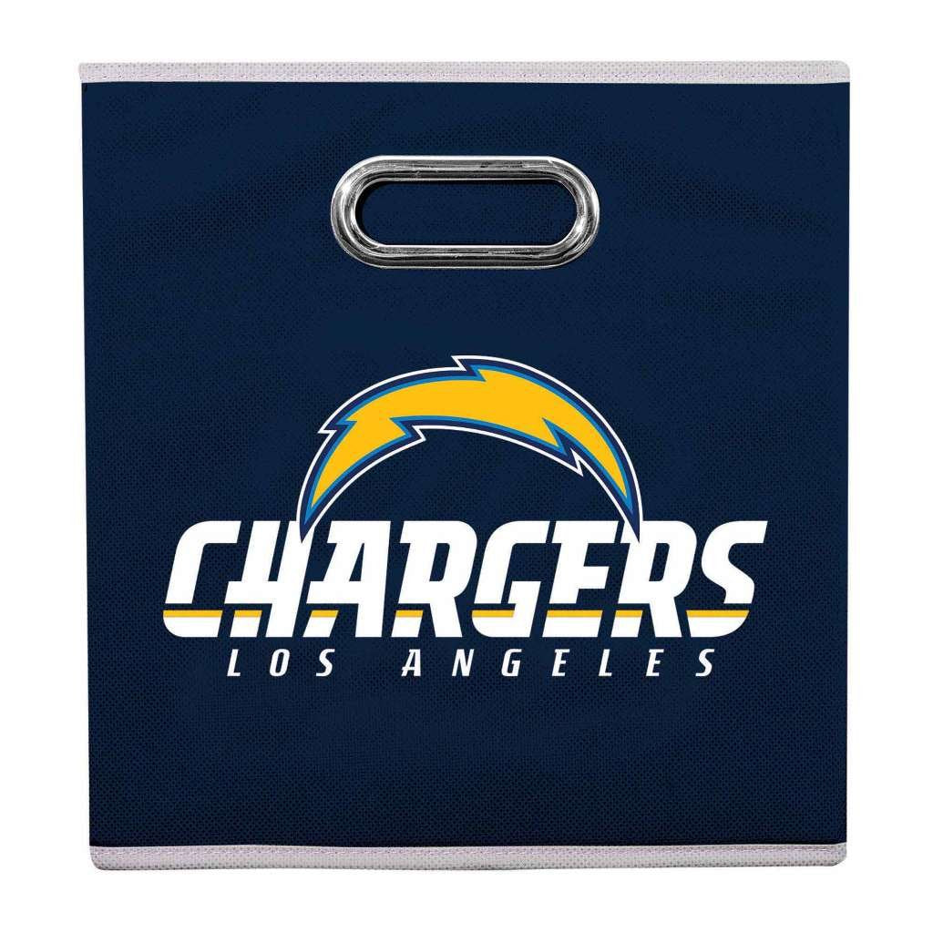 Franklin Sports NFL Los Angeles Chargers Collapsible Storage Bin NFL Folding Cube Storage Container Fits Bin Organizers Fabric NFL Team Storage Cube