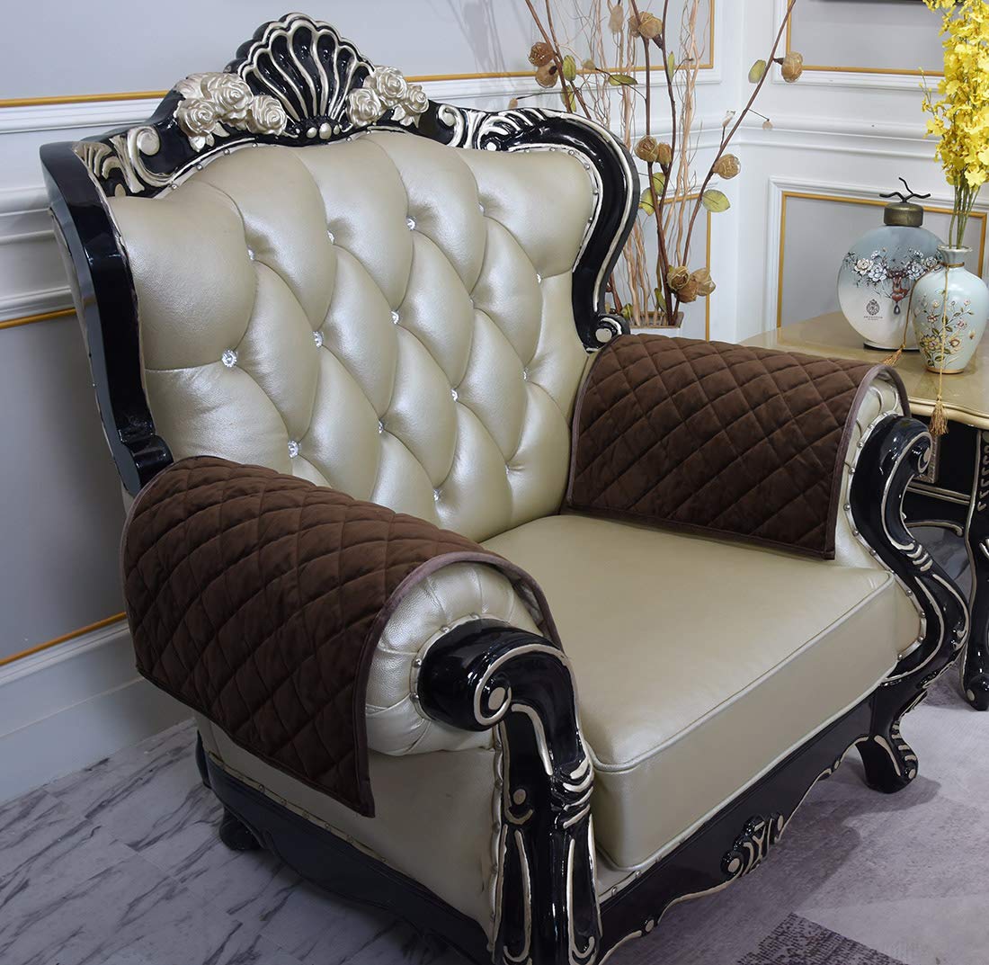 HAOMAIJIA Sofa Armrest Cover, Recliner Chair Arm Cover, Armchair Slipcover Nonslip Quilted Furniture Protector for Leather Sofa Couch