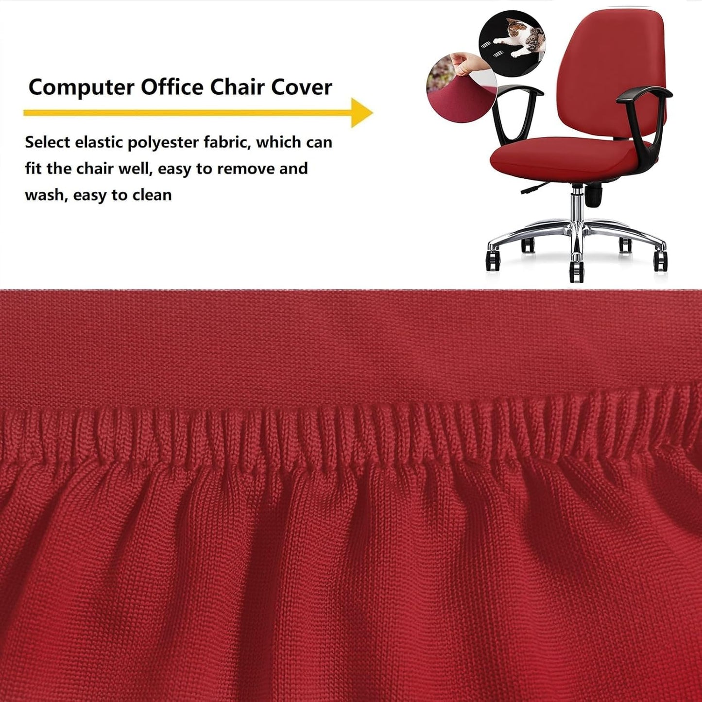 DHXYZZB Office Chair Cover 2 Piece Protective Stretchable Chair Seat Covers Stretch Chair Slipcover
