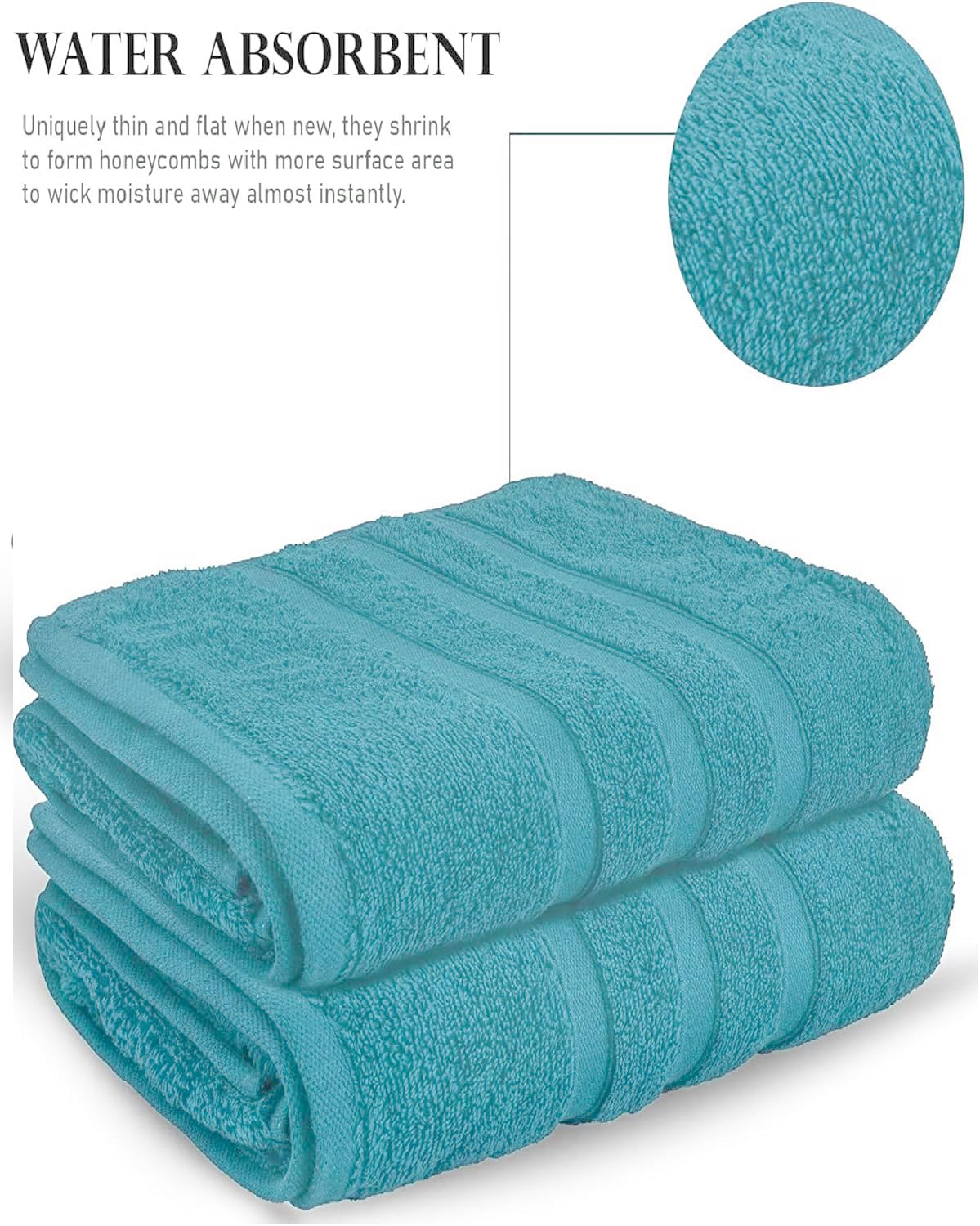 Uk Furniture 2 Pack Extra Large|95x200cm| Super Jumbo Bath Sheet Towels100% Egyptian Cotton 700GSM Super Soft Towel Set. (Aqua)