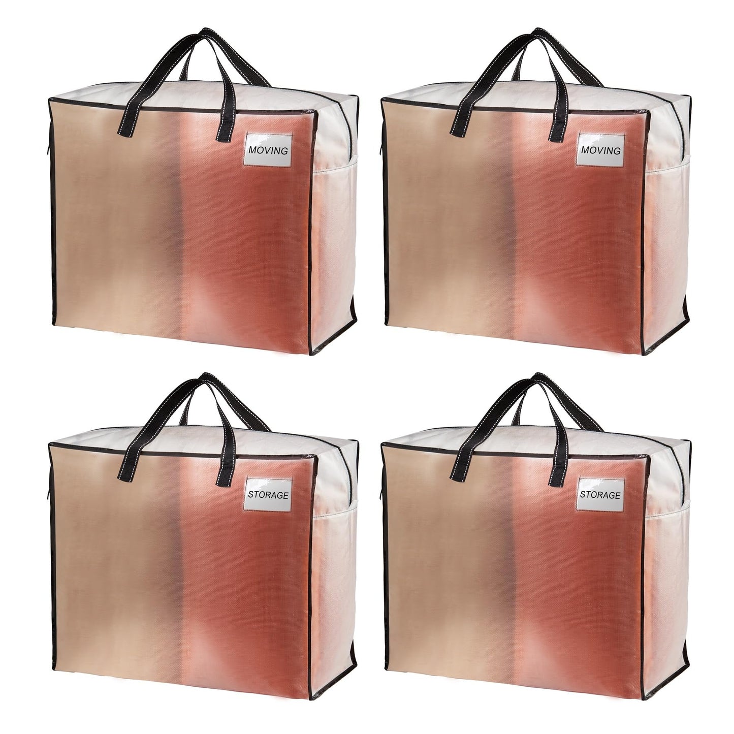 VENO 4 Pack 84L Large Storage Bags, Duvet Storage Bag King Size for Moving, Underbed Storage Bags for Bedding, Laundry Packing Boxes Clothes, Duvets