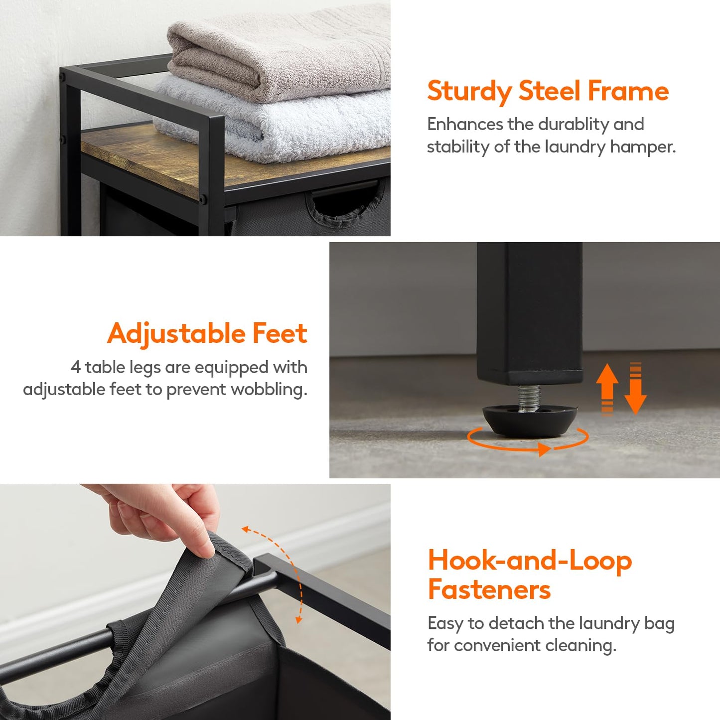 Lifewit Laundry Hamper 2 Sections, 95 L Laundry Basket with Shelf and Double Pull-Out Removable Bags, Laundry Sorter for Laundry Room Bedroom Bathroom