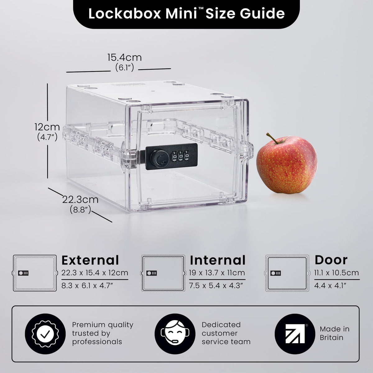 Lockabox Mini™ | Small Lockable Box with Combination Lock 3L | Compact Storage Lock Box for Small Medicines, Snacks & Mobile Phones