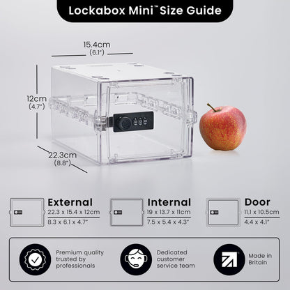 Lockabox Mini™ | Small Lockable Box with Combination Lock 3L | Compact Storage Lock Box for Small Medicines, Snacks & Mobile Phones