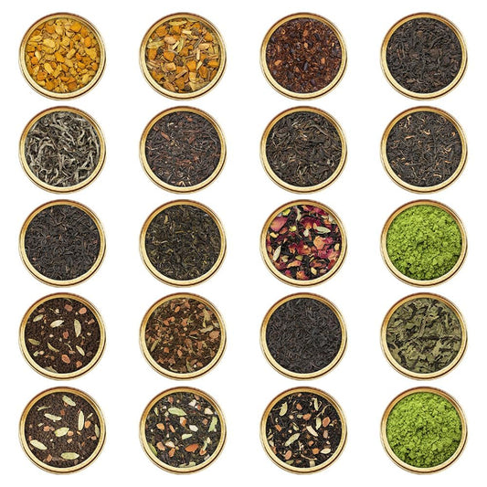 VAHDAM, World Top 20 Tea Sampler - Black, Green, Chai, Herbal Tea & More | Assorted Loose Leaf Tea Gift Set Variety Pack | Valentines Day Gifts for