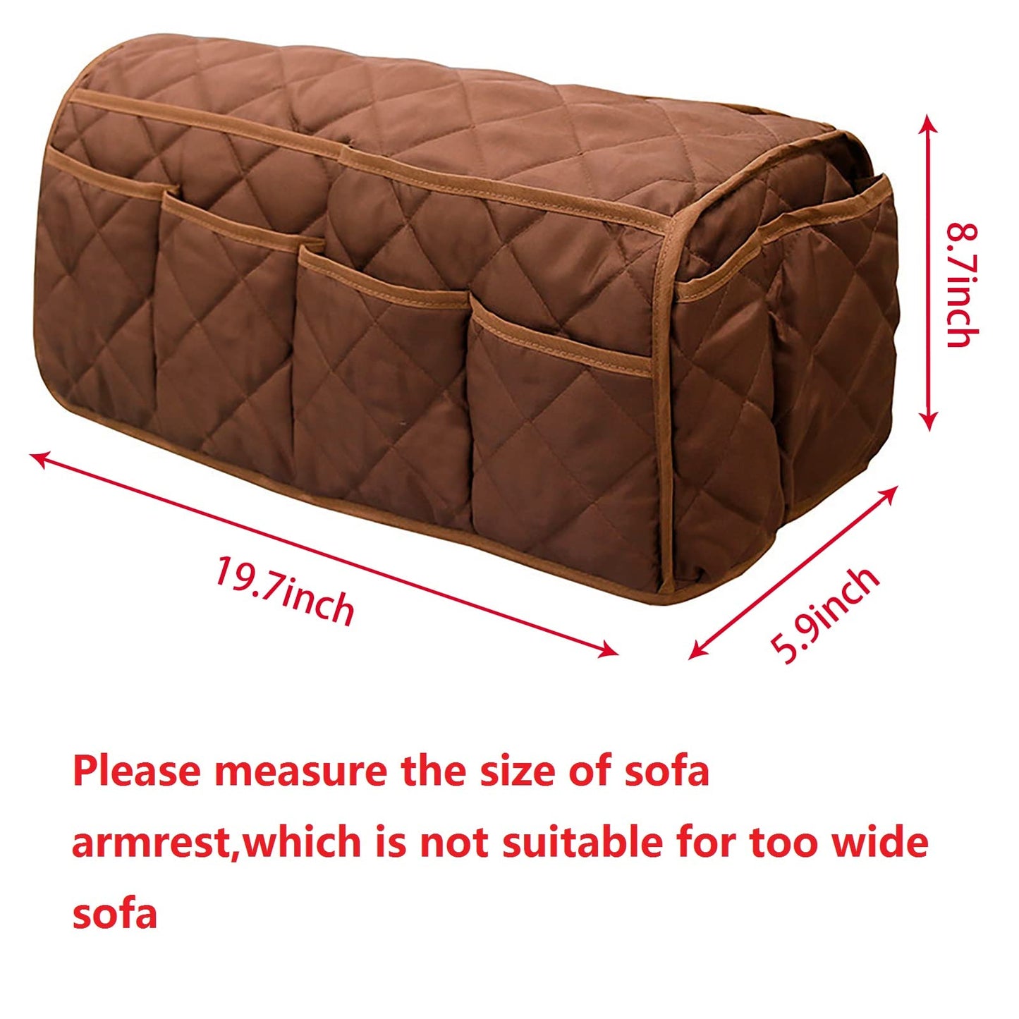 Faxianther Sofa Armrest Organizer Waterproof Couch Arm Rest Storage Bag Magazine Books Remote Control Phone Letter Pockets Holder Caddy Table