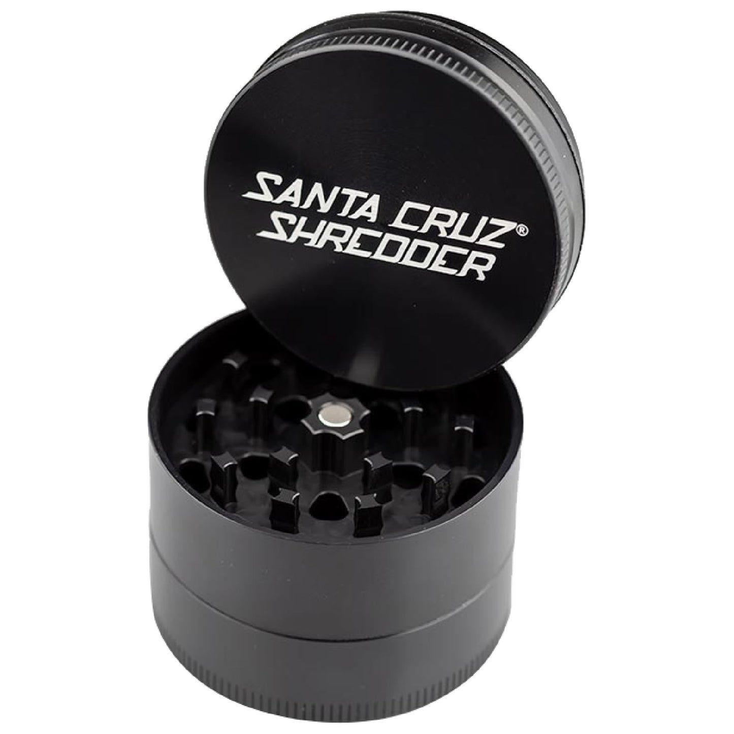 Santa Cruz Shredder Herb Grinder 3 Piece Medium 2 1/8" Superior Grip and Aluminium (Black)