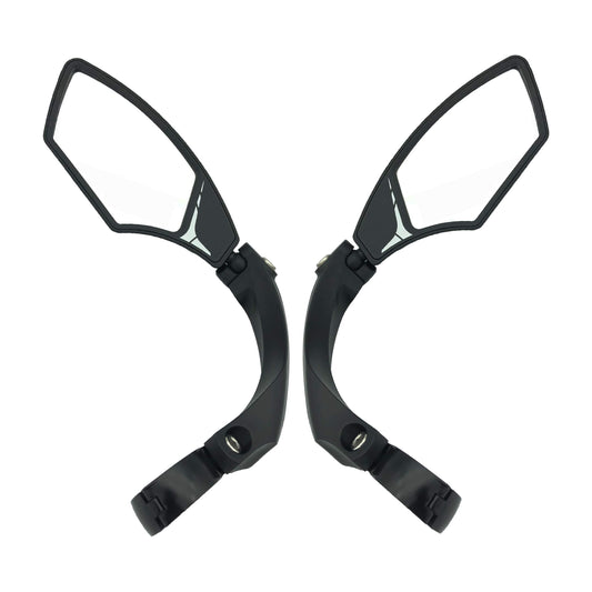 Hafny NEW Handlebar Bike Mirror, HD,Blast-resistant, E-bike Mirror, Glass Lens, HF-MR095 (Silver (1 Pair))