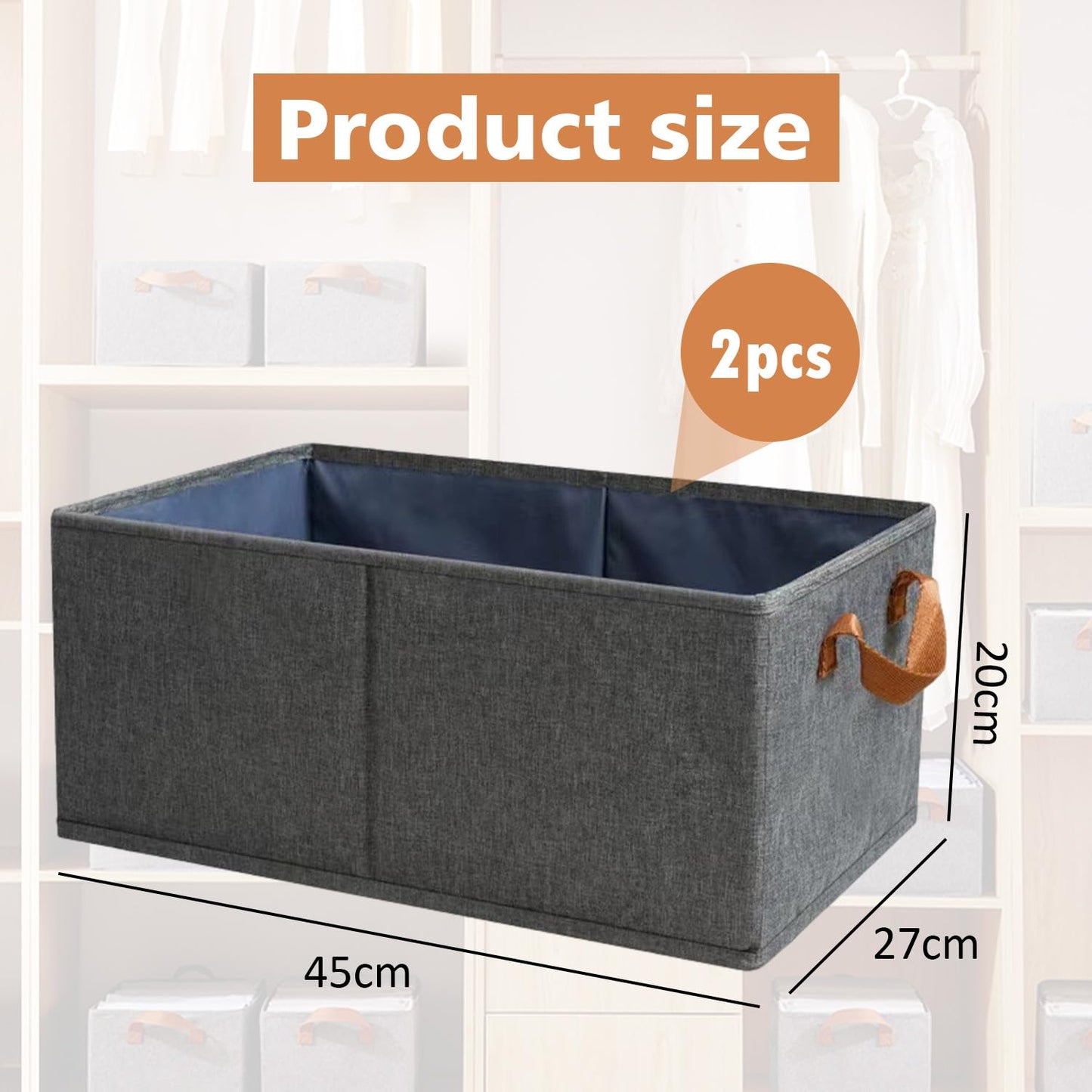 arrderly 2 Pack Foldable Drawer Clothes Storage Boxes Jeans Storage Organizer, for Trousers, Jeans, Jumper, Tshirt, Bras, Clothing Storage Organiser