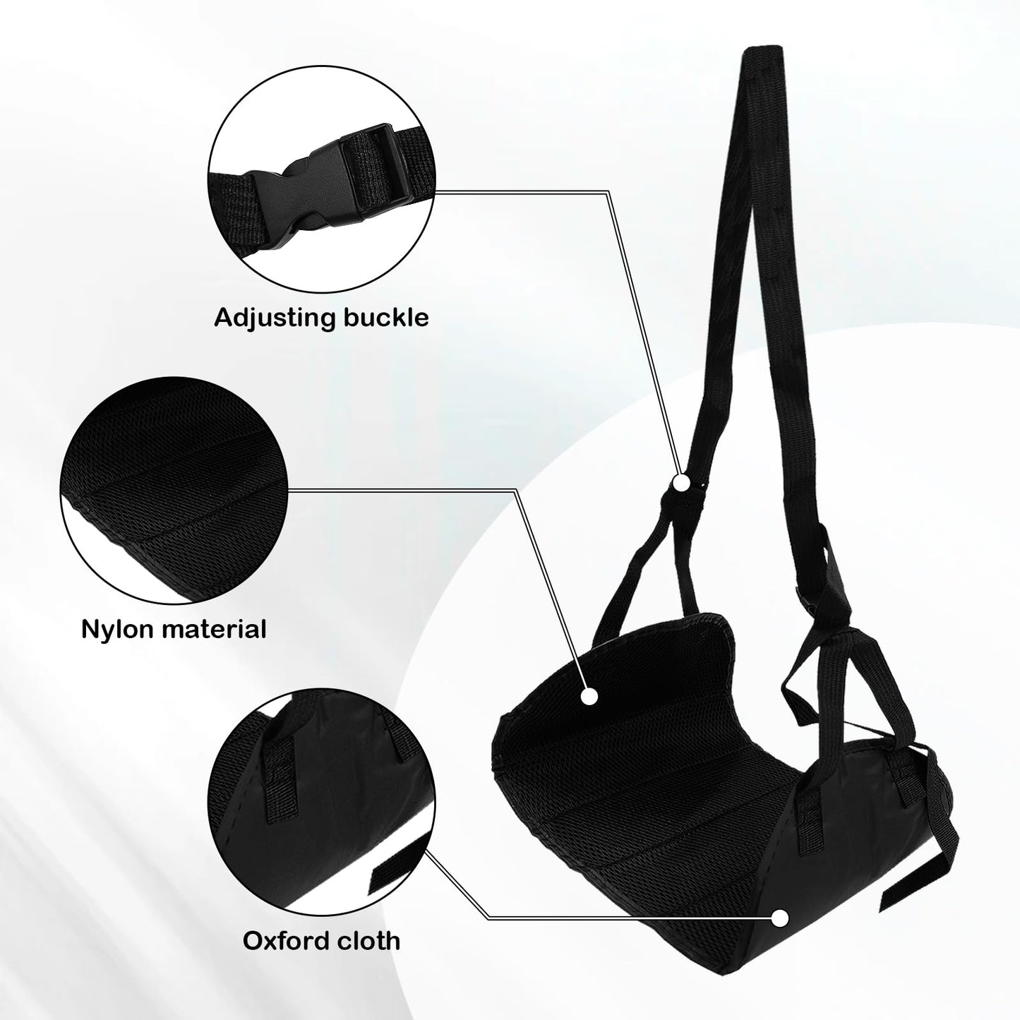Foot Hammock for Plane Travel, Airplane Footrest Hammock with Extended Adjustment Strap, Portable Desk Foot Hammock to Relax Your Feet